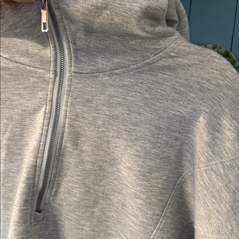 Cozy Gray Women's Half-Zip Sweater - Picture 6 of 6